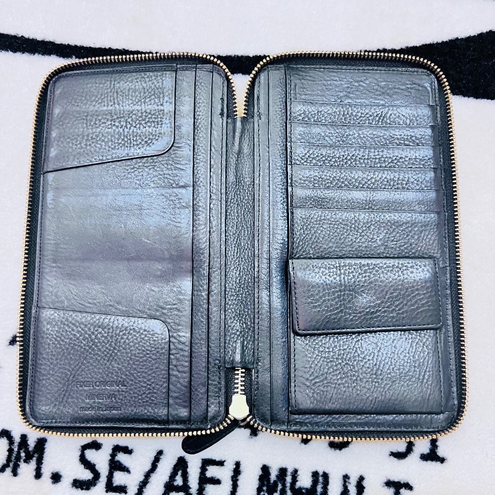 Fixer Original Minerva Oiled Leather Zip Travel Long Wallet